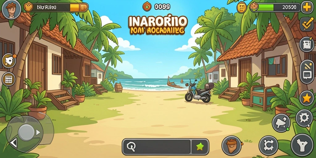 Tangkapan layar menunjukkan grafik fantastis dari karakter utama RAJACORC.